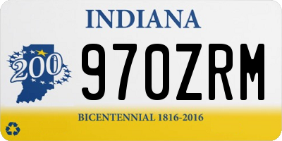 IN license plate 970ZRM