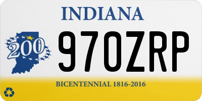 IN license plate 970ZRP