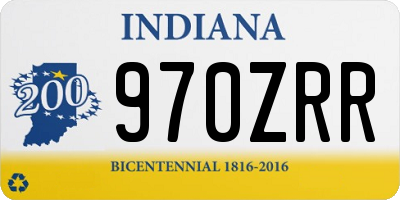 IN license plate 970ZRR