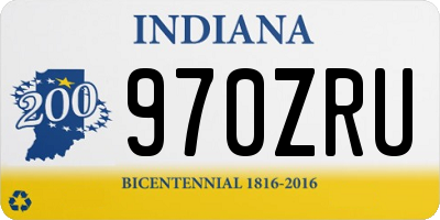 IN license plate 970ZRU