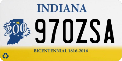 IN license plate 970ZSA