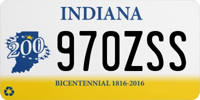 IN license plate 970ZSS