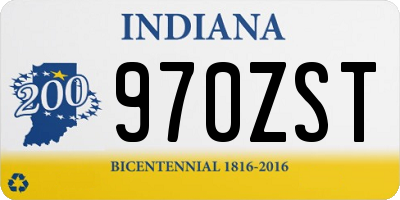 IN license plate 970ZST