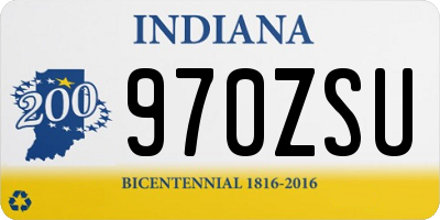 IN license plate 970ZSU