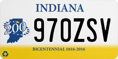 IN license plate 970ZSV