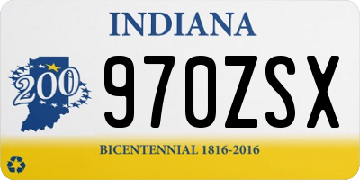 IN license plate 970ZSX