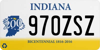 IN license plate 970ZSZ