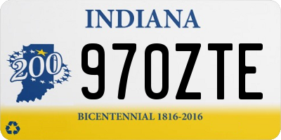 IN license plate 970ZTE