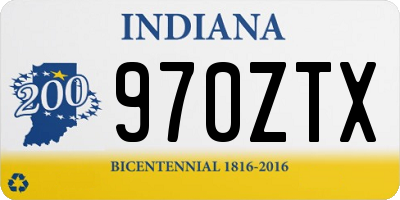 IN license plate 970ZTX