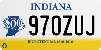 IN license plate 970ZUJ