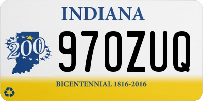 IN license plate 970ZUQ