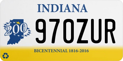 IN license plate 970ZUR