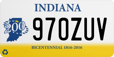 IN license plate 970ZUV