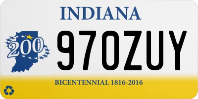 IN license plate 970ZUY