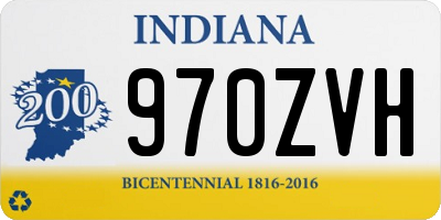 IN license plate 970ZVH