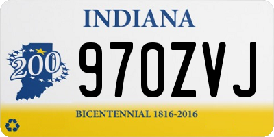 IN license plate 970ZVJ