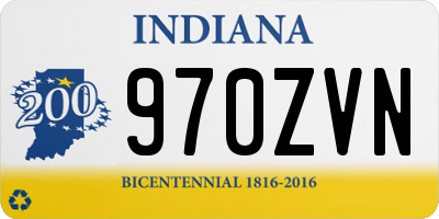 IN license plate 970ZVN