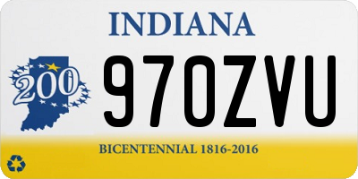 IN license plate 970ZVU