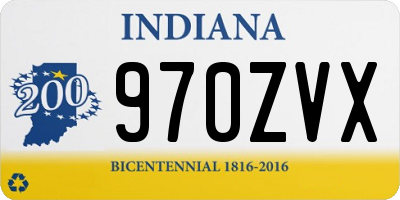 IN license plate 970ZVX