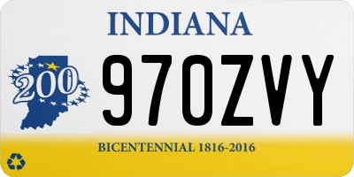 IN license plate 970ZVY