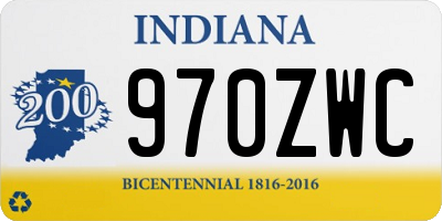 IN license plate 970ZWC