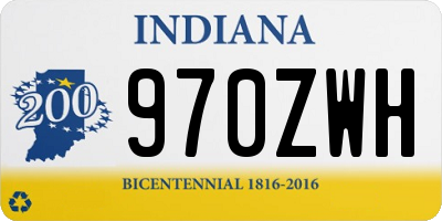 IN license plate 970ZWH