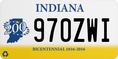 IN license plate 970ZWI