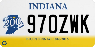 IN license plate 970ZWK