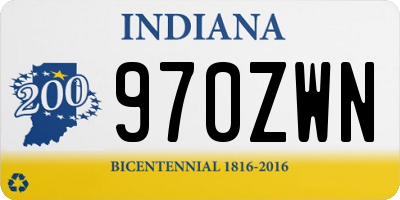 IN license plate 970ZWN