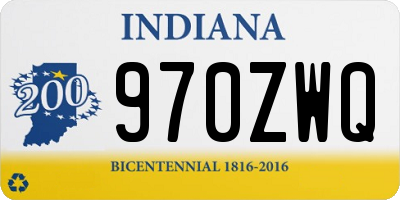IN license plate 970ZWQ