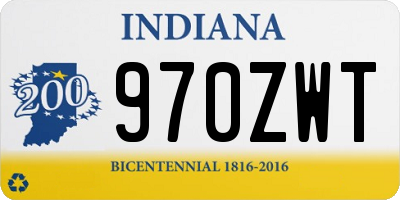 IN license plate 970ZWT