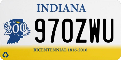 IN license plate 970ZWU