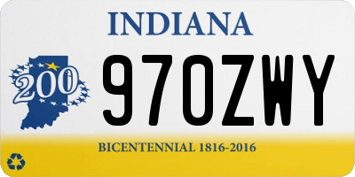IN license plate 970ZWY