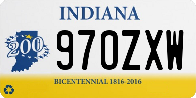 IN license plate 970ZXW