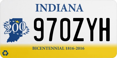 IN license plate 970ZYH