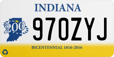 IN license plate 970ZYJ