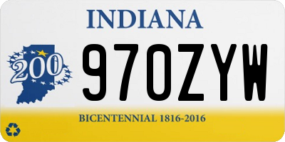 IN license plate 970ZYW
