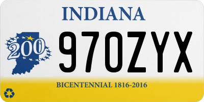 IN license plate 970ZYX