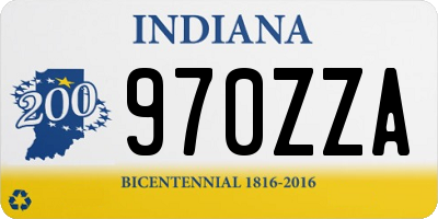 IN license plate 970ZZA