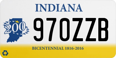 IN license plate 970ZZB