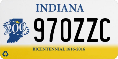 IN license plate 970ZZC