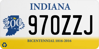 IN license plate 970ZZJ