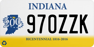 IN license plate 970ZZK