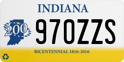 IN license plate 970ZZS