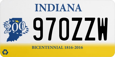 IN license plate 970ZZW