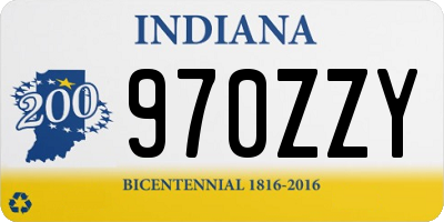 IN license plate 970ZZY