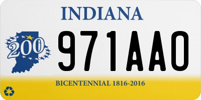 IN license plate 971AAO