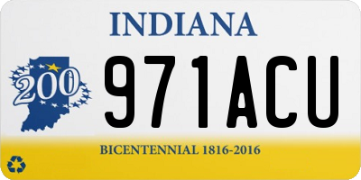 IN license plate 971ACU