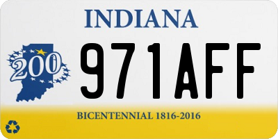 IN license plate 971AFF