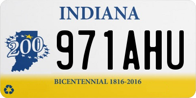 IN license plate 971AHU